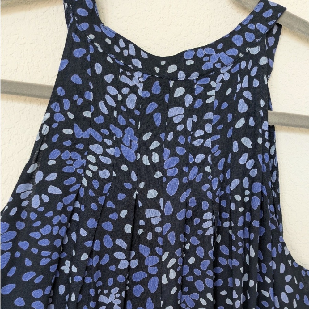 Mud Pie Abstract Pebble Halter‎ Jumpsuit Womens S/M Blue Purple Wide Leg Pockets - Picture 7 of 10